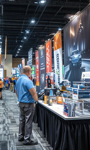 Man standing at Tradeshow booth
